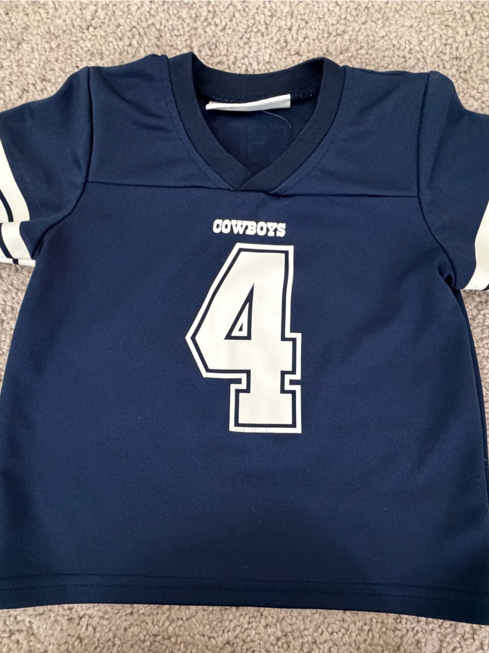 NFL Cowboys Youth Navy and White #4 Jersey